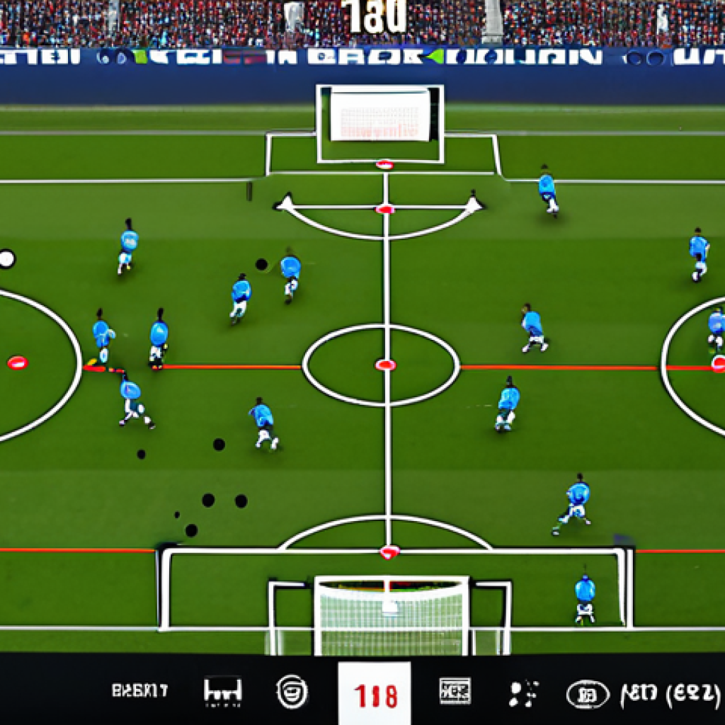 Tactical Breakdown**

"A digital overlay highlighting player movements and formations on a soccer game screen, showcasing a tactical analysis. The scene is brightly lit, emphasizing clarity and detail. The style is modern and informative, like an ESPN broadcast. Perfect anatomy, correct proportions, professional quality, safe for work, appropriate content, fully clothed, professional presentation."

**