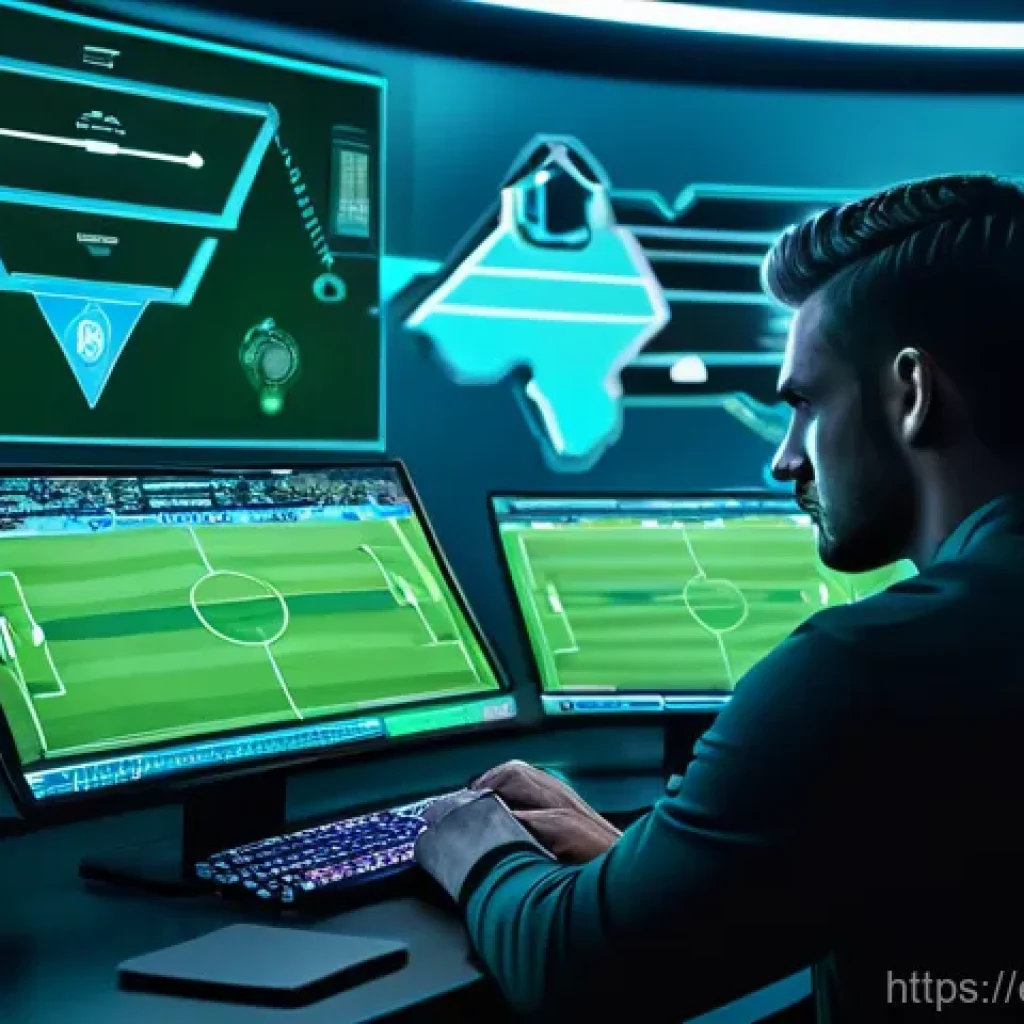 FC온라인 장기 목표 설정 - **Prompt:** A highly detailed digital painting of an FC Online football manager in a sleek, futurist...