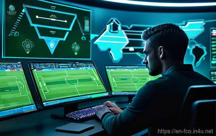 FC온라인 장기 목표 설정 - **Prompt:** A highly detailed digital painting of an FC Online football manager in a sleek, futurist...