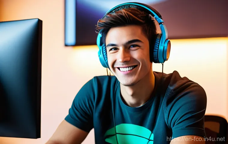 FC온라인 공식 홈페이지 이용법 - **Prompt 1: The Thrill of Event Rewards**
    A vibrant, medium shot of a young man in his mid-20s, ...