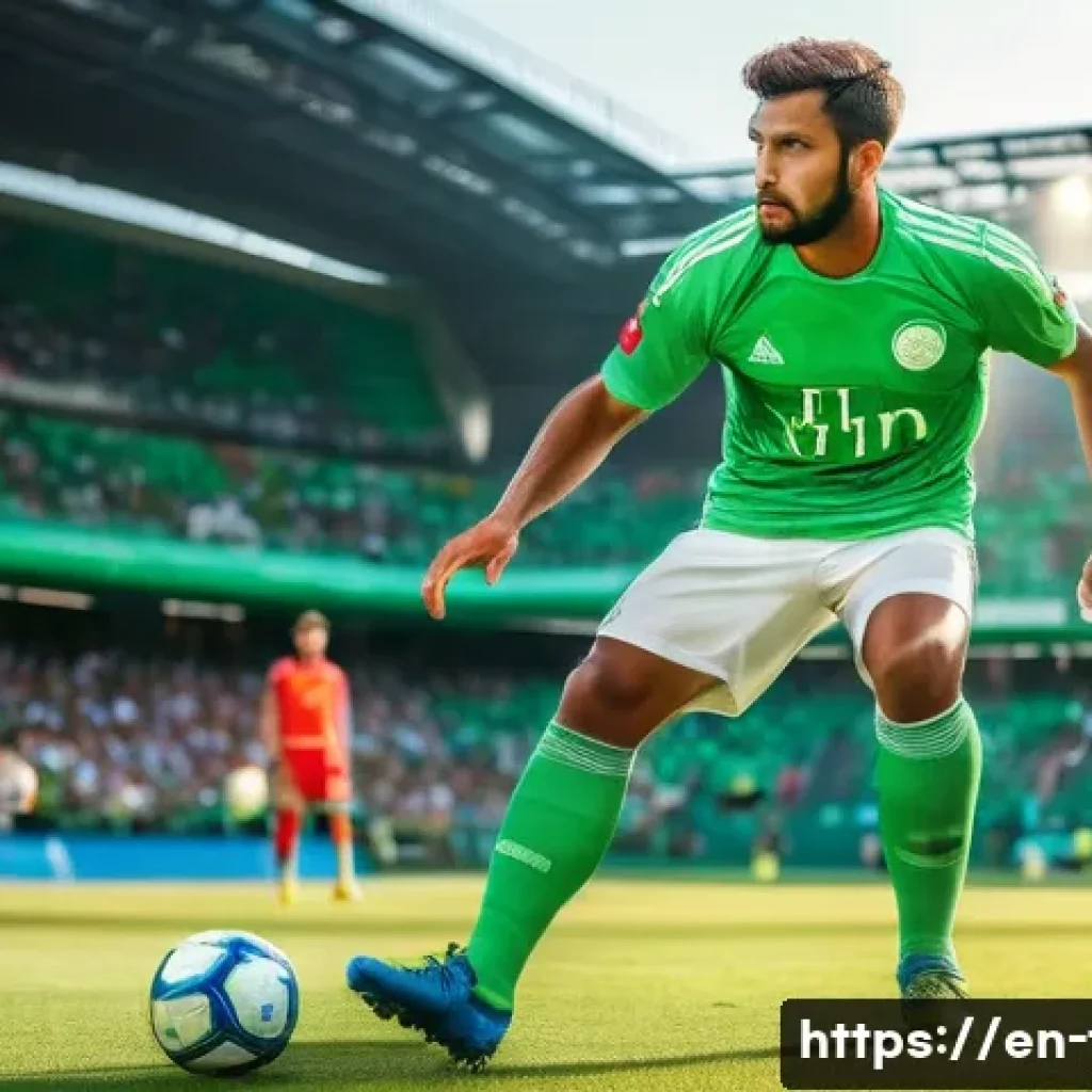 FC온라인 훈련 코칭 가이드 - **Prompt:** A highly detailed image of a professional male football player in a full, realistic foot...